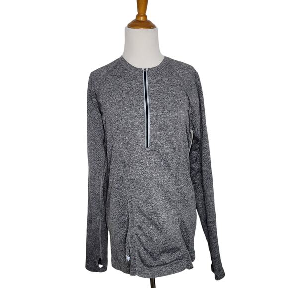 Athleta Half Zip Tracker Running Shirt Long Sleeve Stretch Gray Women XL - Picture 1 of 10